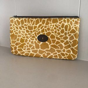 Fossil Key-Per Cosmetic Bag 11' x 6.5" Giraffe Print